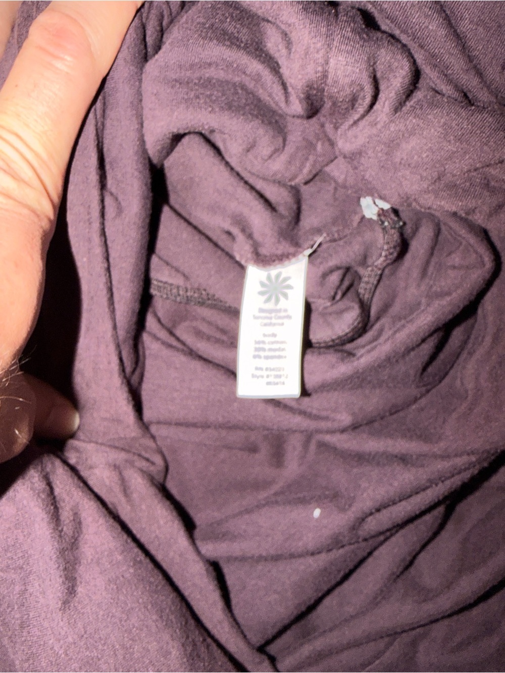 Athleta Tulip Dress M Plum Purple Ruched Side Sleeveless Cotton Modal Stretch - Picture 4 of 11